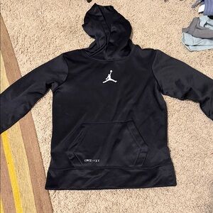 Nike Jordan Dri-Fit Black Hoodie with White Logo M